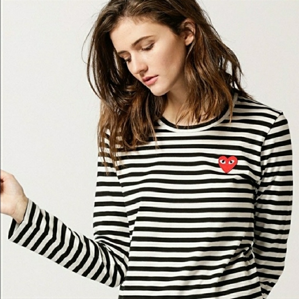 Comme des Garcons Black and White Striped Top